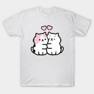 cute cartoon cat couple Valentine T-Shirt